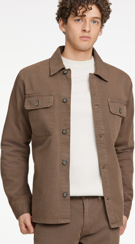 Heavy Twill Overshirt - Brown - S