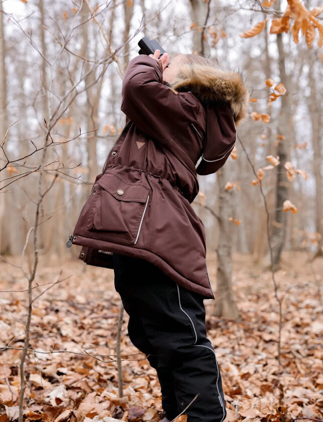 Twill Nylon Girl Parca - Brown - 92