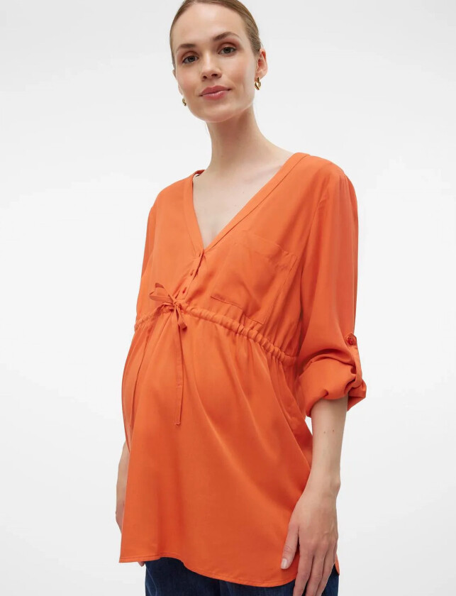 Mlalicia Lia L/S Wo Top 2F A. - Orange - S