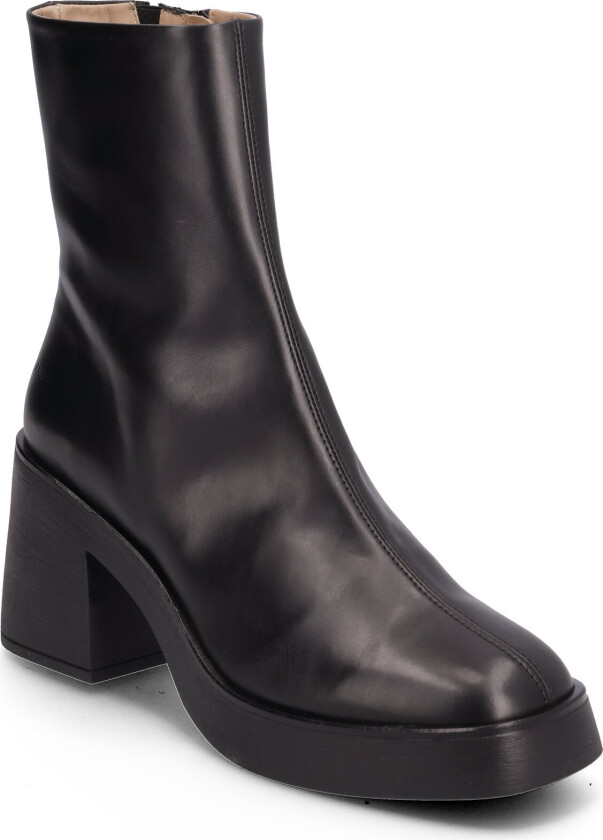 Bootie - Block Heel - With Zippe - Black - 40