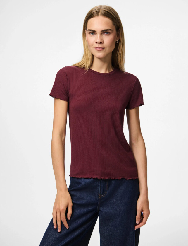 Pcnicca Ss O-Neck Top Jrs Noos - Red - S