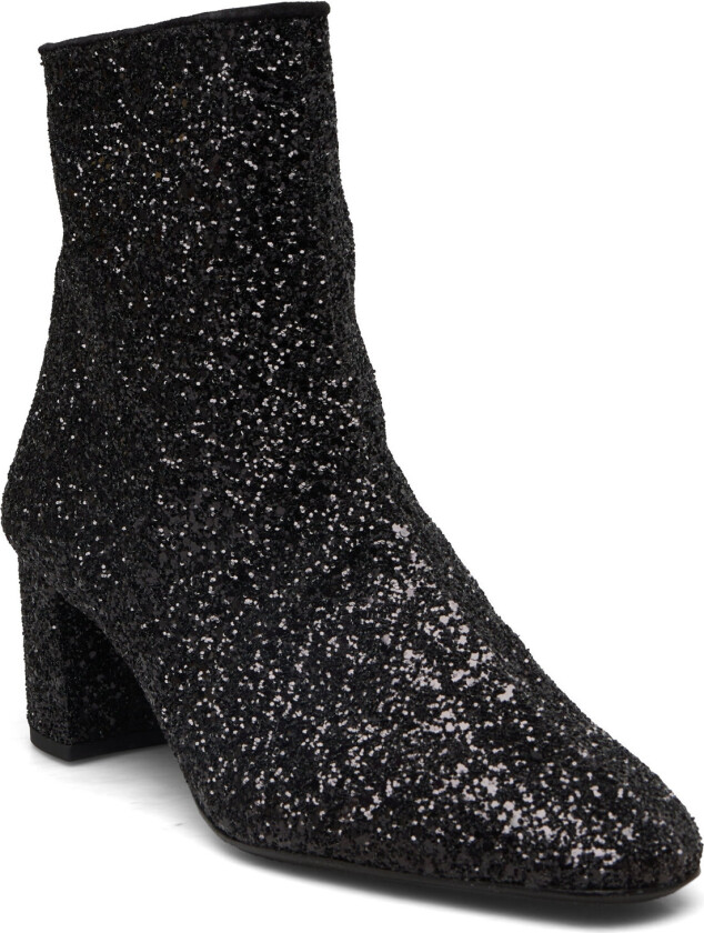 Bootie - Block Heel - With Zippe - Black - 37.5