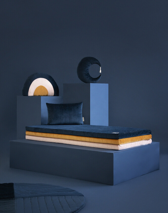 Zanzibar Velvet Mattress 120X60X4 - Navy - 120X60X4CM