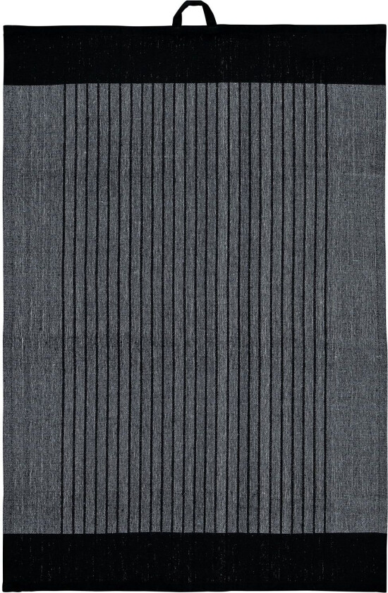 Bilde av Kitchen Towel Ronja Recycled Stripe - Black - 50X70CM x 1.5