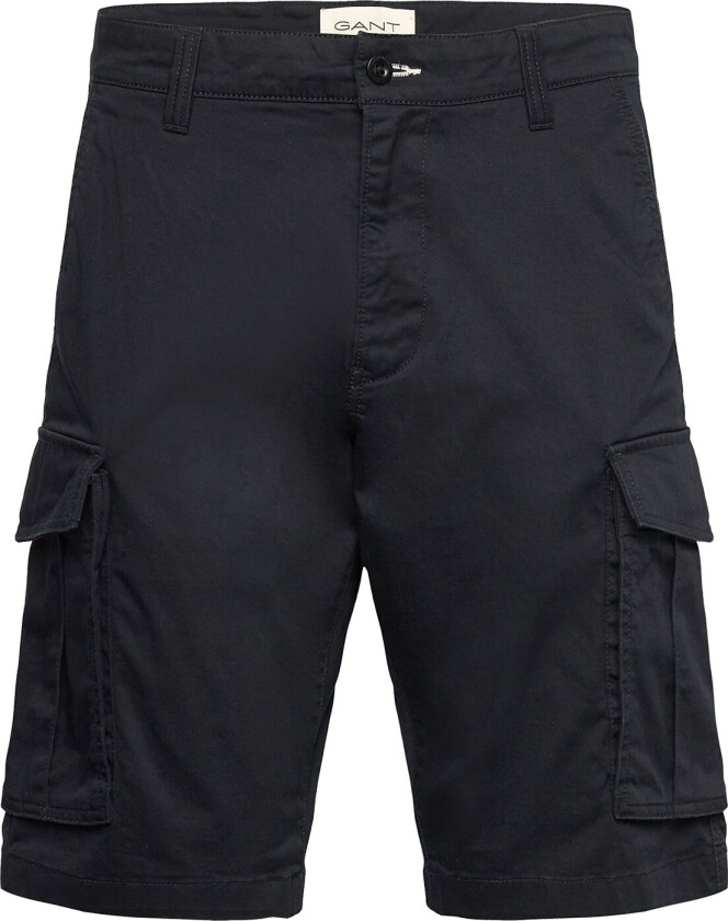 Relaxed Twill Cargo Shorts - Black - 30