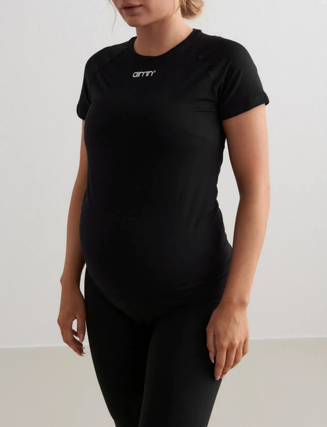 Soft Basic Maternity Short Sleeve - Black - XS