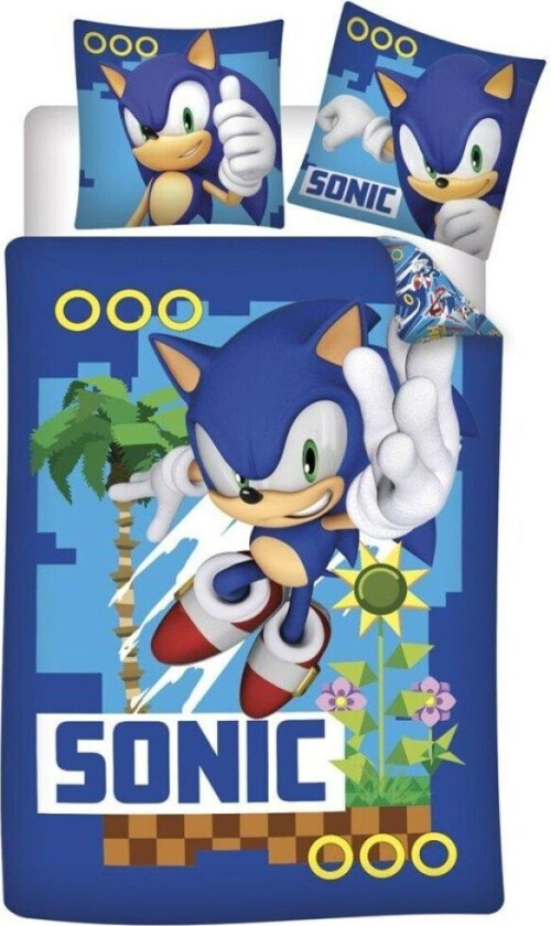 Sonic The Hedgehog Rings Sengetøy Sengesett 140x200+63x63cm