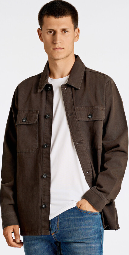 Heavy Twill Overshirt - Burgundy - S