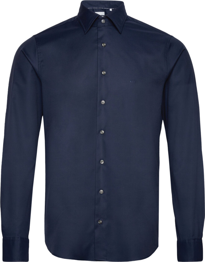 2Ply Stretch Twill Slim Fit Shirt - Navy - 41