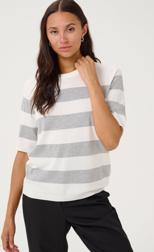 Lizza Striped Knit Lys beige S