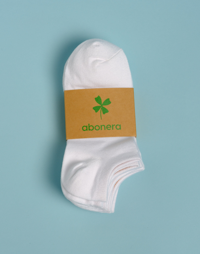 Bilde av 5 par hvite ankelsokker