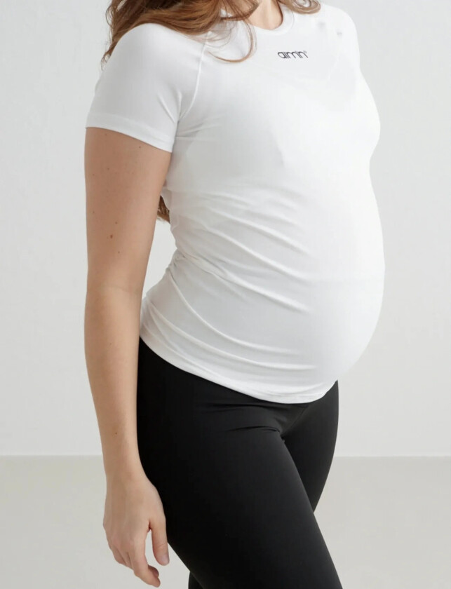 Soft Basic Maternity Short Sleeve - White - S
