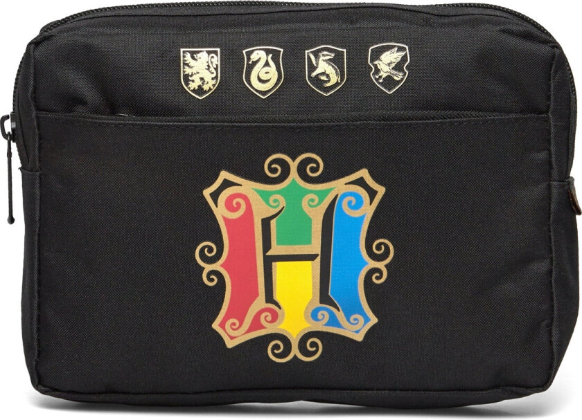 Multi Pocket Pencil Case, Col. Crest - Black - ONE SIZE