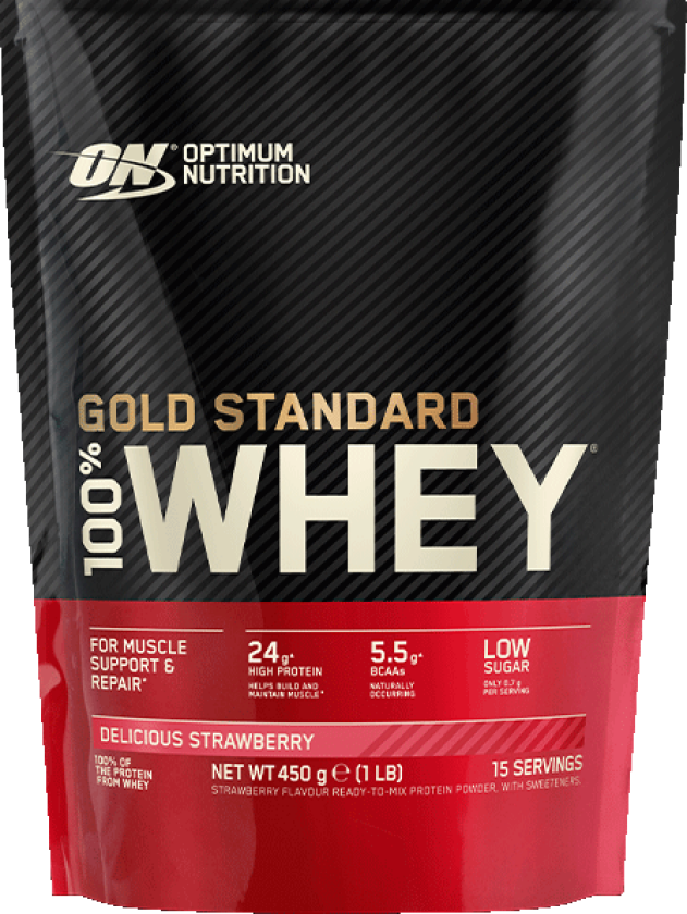 100% Whey GOLD Standard Whey, Delicious Strawberry, 450 g