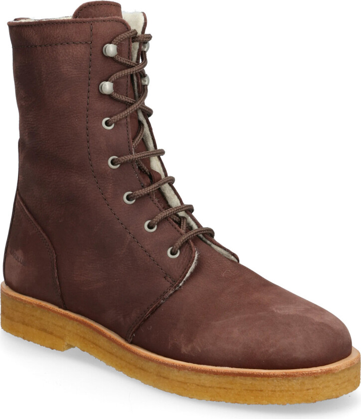 Boots - Flat - With Laces - Brown - 35