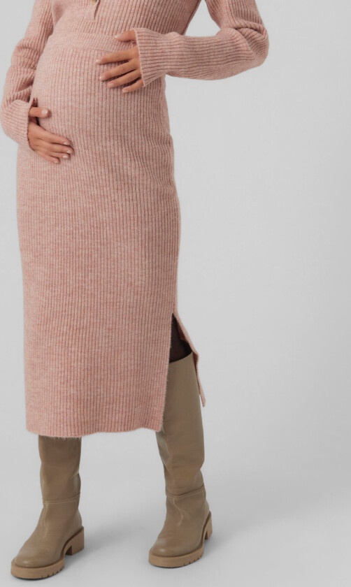 Mlisla Knit Midi Skirt Hw - Pink - XL