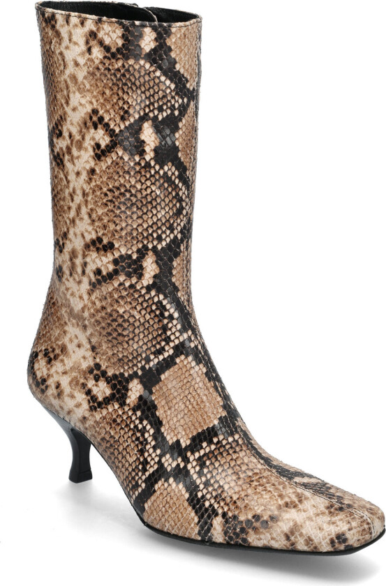 Square Toe Ankle Boots - Brown - 36