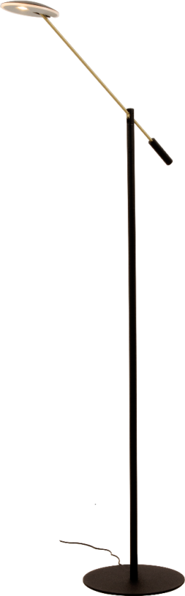 Cadiz Gulvlampe Sort/Matt Messing