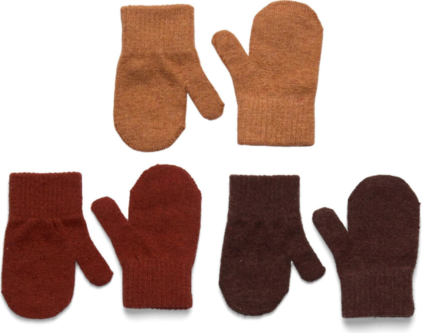 Magic Mittens 3 Pack - Brown - 0-2Y