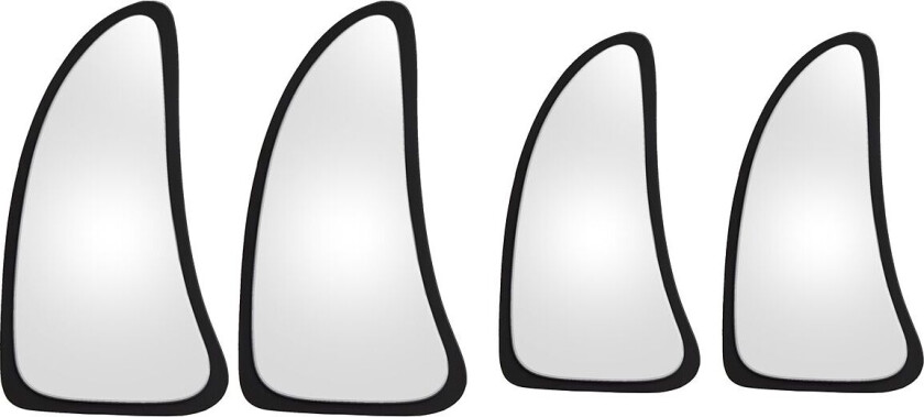 Mirror Set Harmony Mdf Black, Silver Mirror - Black - ONE SIZE