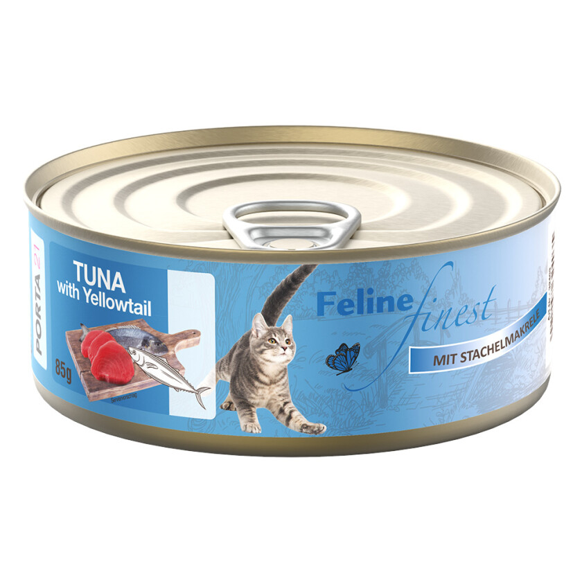 Bilde av Økonomipakke Feline Finest våtfôr til katter 24 x 85 g - Tunfisk med piggmakrell