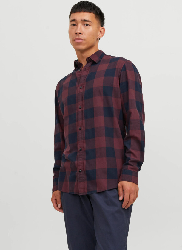 Jjegingham Twill Shirt L/S Noos - Burgundy - M