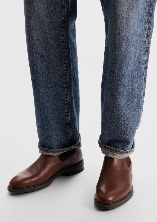 Slhblake Leather Chelsea Boot Noos - Brown - 42