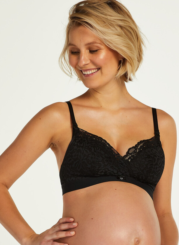 Rose M Non Wire Nursing Bra - Black - B x 95
