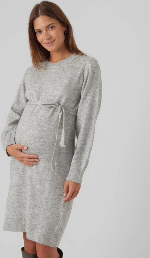 Mlnewanne L/S Abk Knit Dress A. Noos - Grey - XS