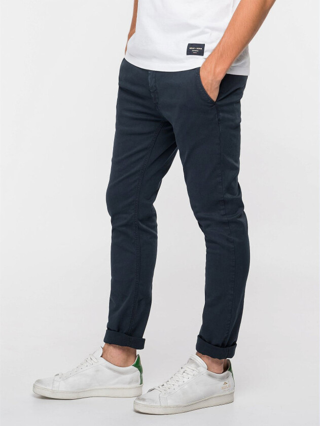 Zeumar Trousers Slim Hyperchino Color Xlite - Navy - 29 x 32
