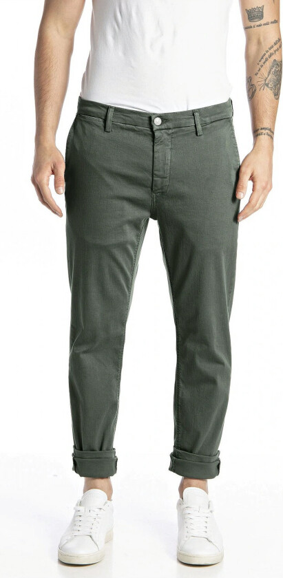 Zeumar Trousers Slim Hyperchino Color Xlite - Khaki green - 34 x 34