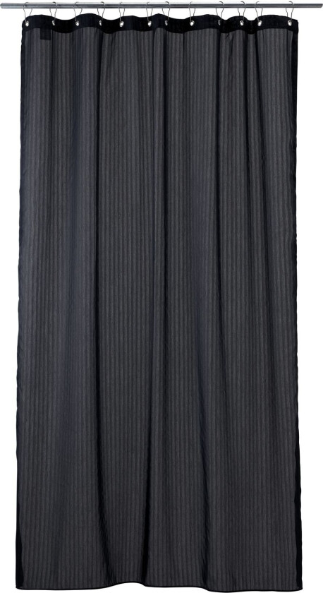Lines Shower Curtain W/Eyelets 200 Cm - Black - 140X200CM