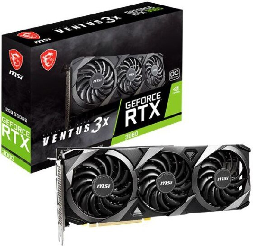 GeForce RTX 3060 VENTUS 3X OC LHR - 12GB GDDR6 RAM - Grafikkort