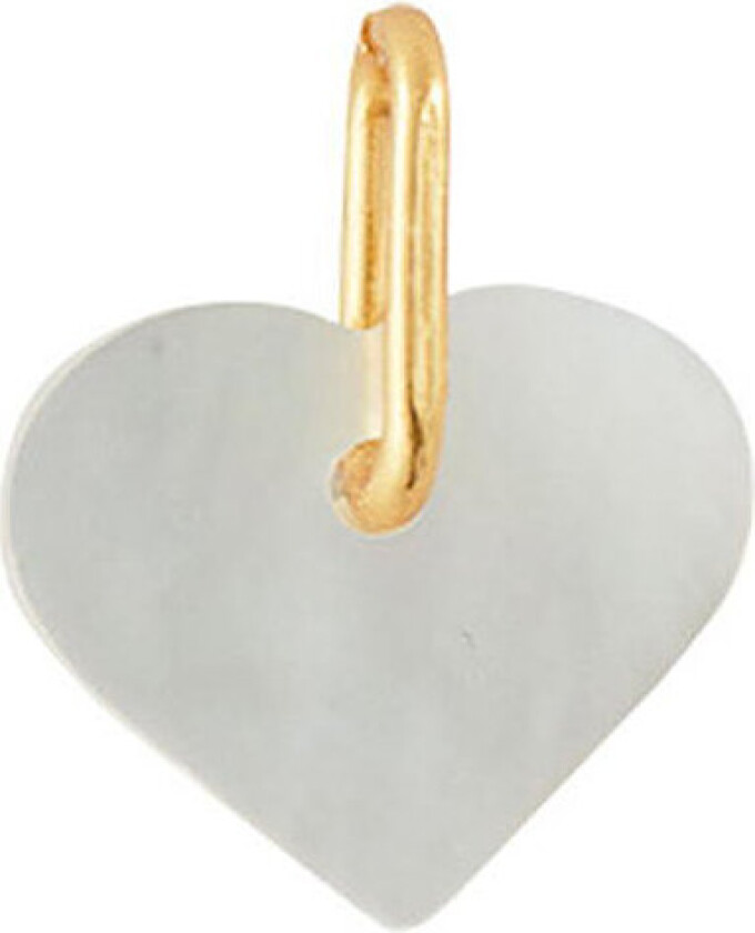 Pearl Heart Charm - Gold - Grey - 10 MM