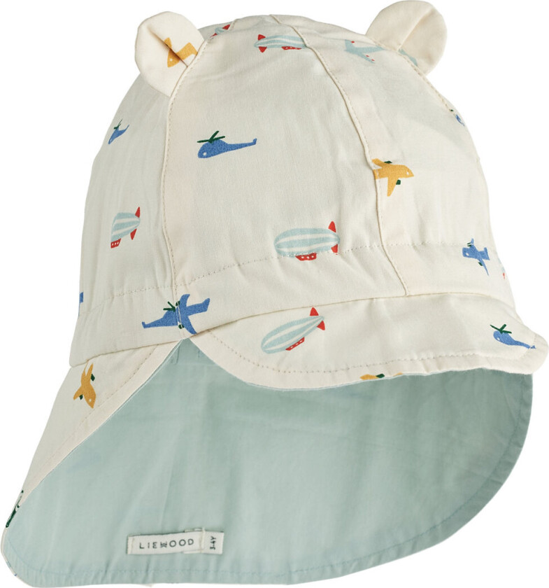 Gorm Reversible Sun Hat With Ears - Cream - 3-4Y