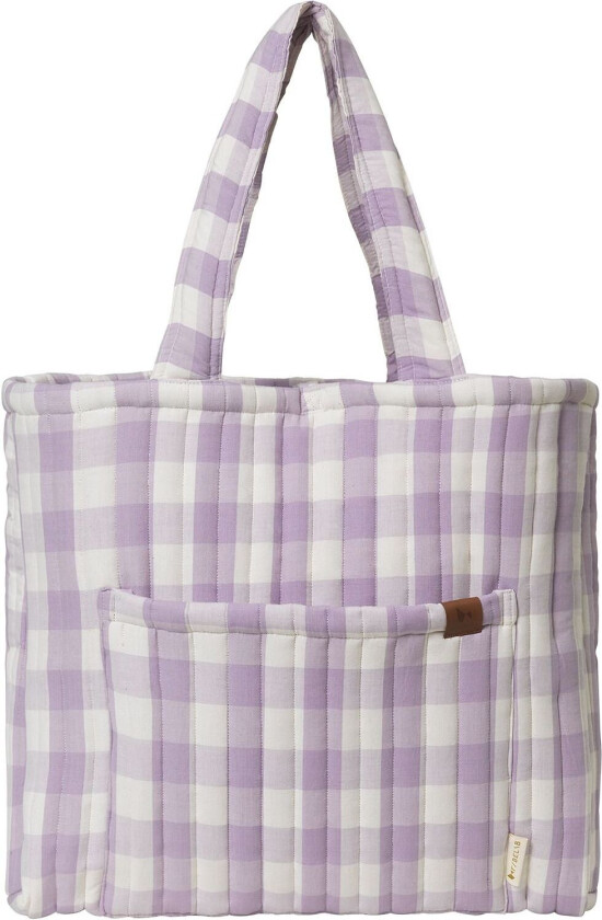 Quilted Tote Bag - Lilac Checks - Purple - 50X39CM