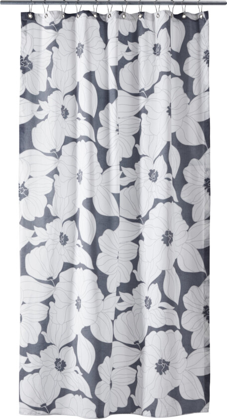 Flora Shower Curtain W/Eyelets 200 Cm - Grey - 140X200CM
