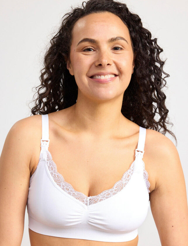 Bra 2 P Seamless Nursing W Lace - White - XS