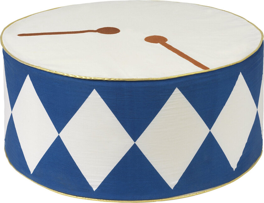 Bilde av Christmas Cushion - Drum - Regal Blue - Multi/patterned - 50CM DIAX22CM H