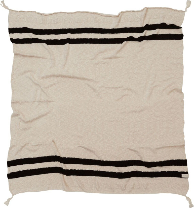 Bilde av Knitted Blanket Stripes Natural-Black - Beige - ONE SIZE