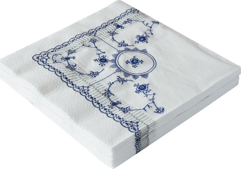Musselmalet Lunch Napkins, 33X33, 20 Pce - White - 33X33CM