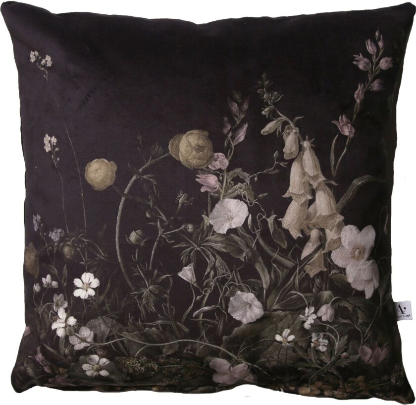 Pudebetræk-Alpine Eryngo - Black - 45X45CM