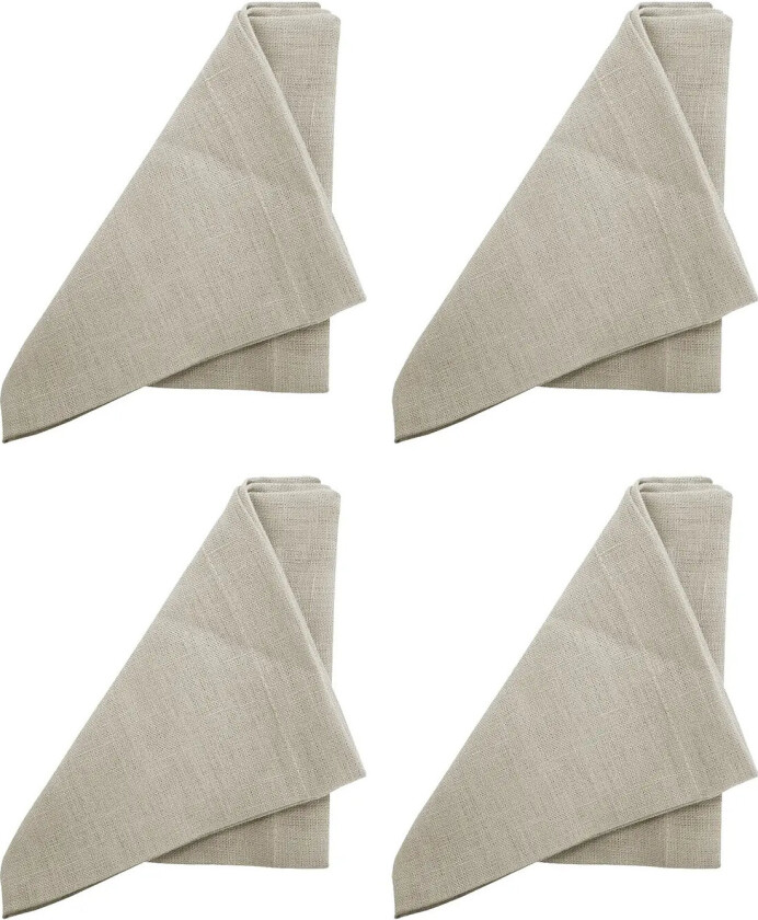 Serviet-Hør Basic-Vasket (Sæt Med 4) - Grey - 42X42CM