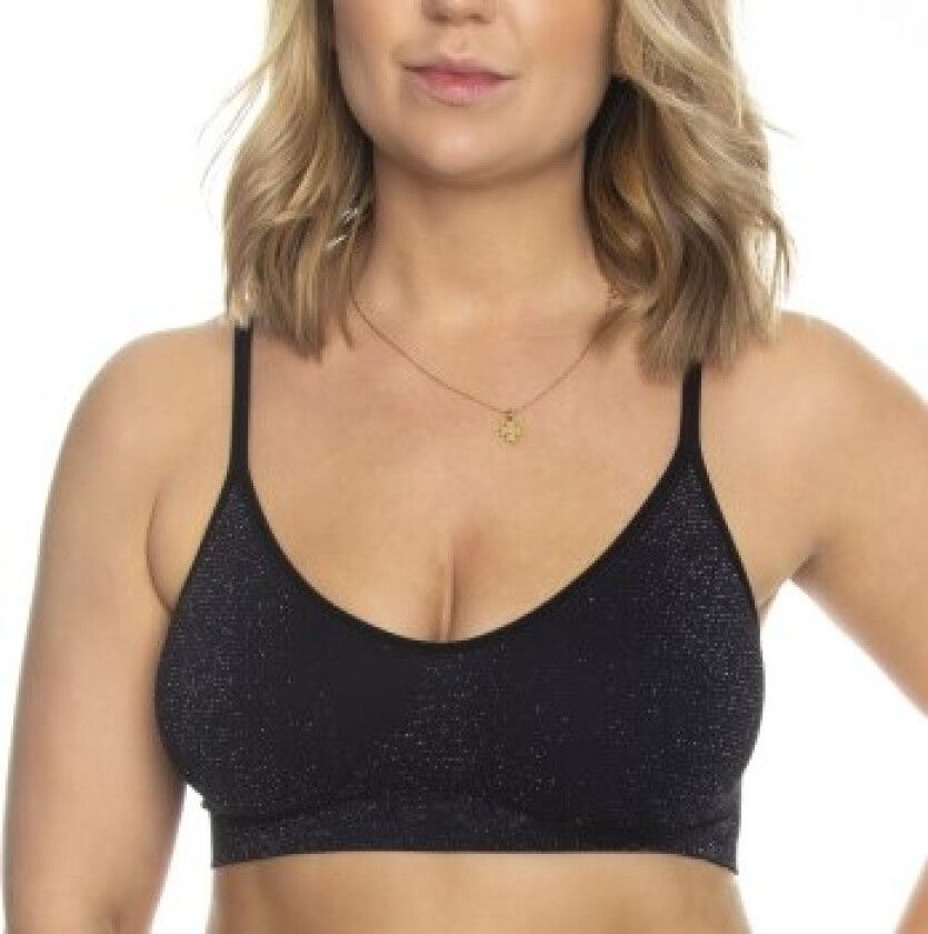 BH Lucia Waffel Glitter Bra Top Svart polyamid Small Dame