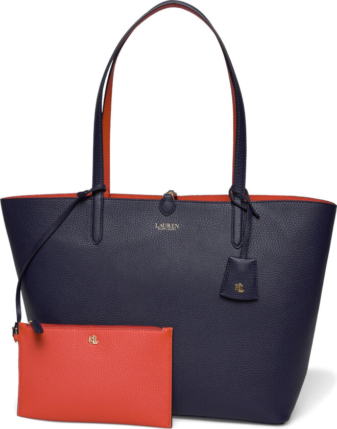 Faux-Leather Large Reversible Tote Bag - Navy - ONE SIZE