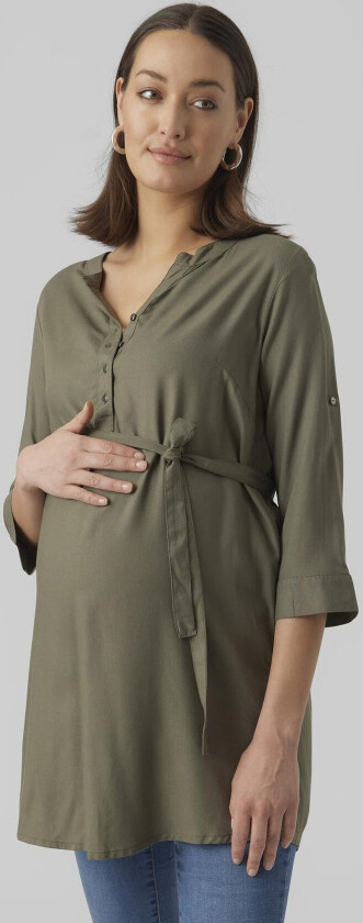 Mlmercy Lia 3/4 Woven Tunic 2F A. - Green - XS