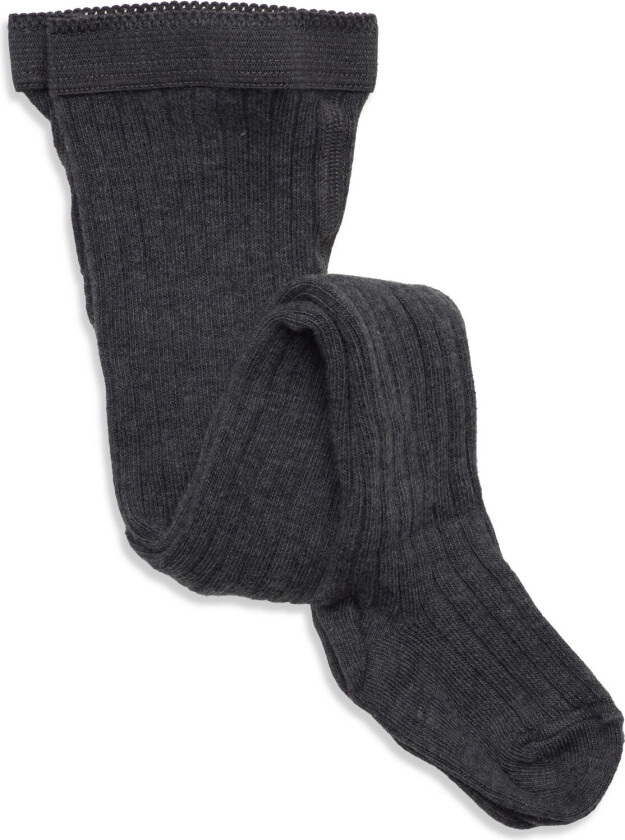 Cotton Rib Tights - Grey - 164