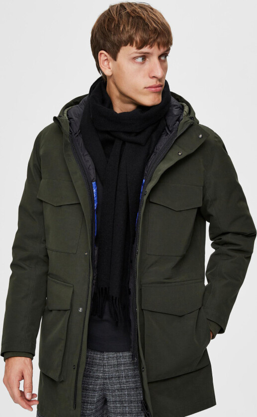 Slhtope Wool Scarf B - Black - ONE SIZE