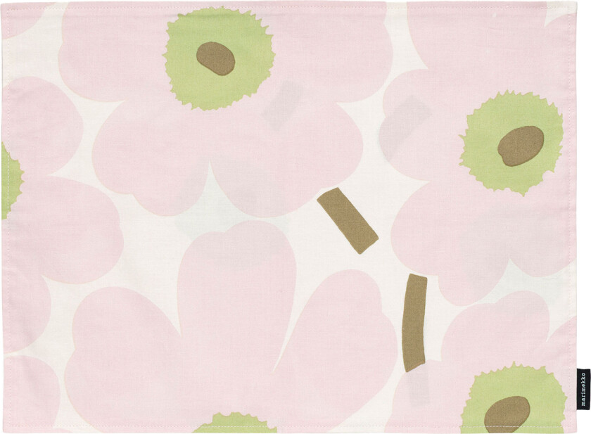 Unikko bordbrikke 31 x 42 cm, hvit/rosa/pære