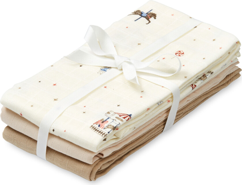 GOTS 3-pakning Muslinklut Carousel Carousel One Size Rød One Size unisex